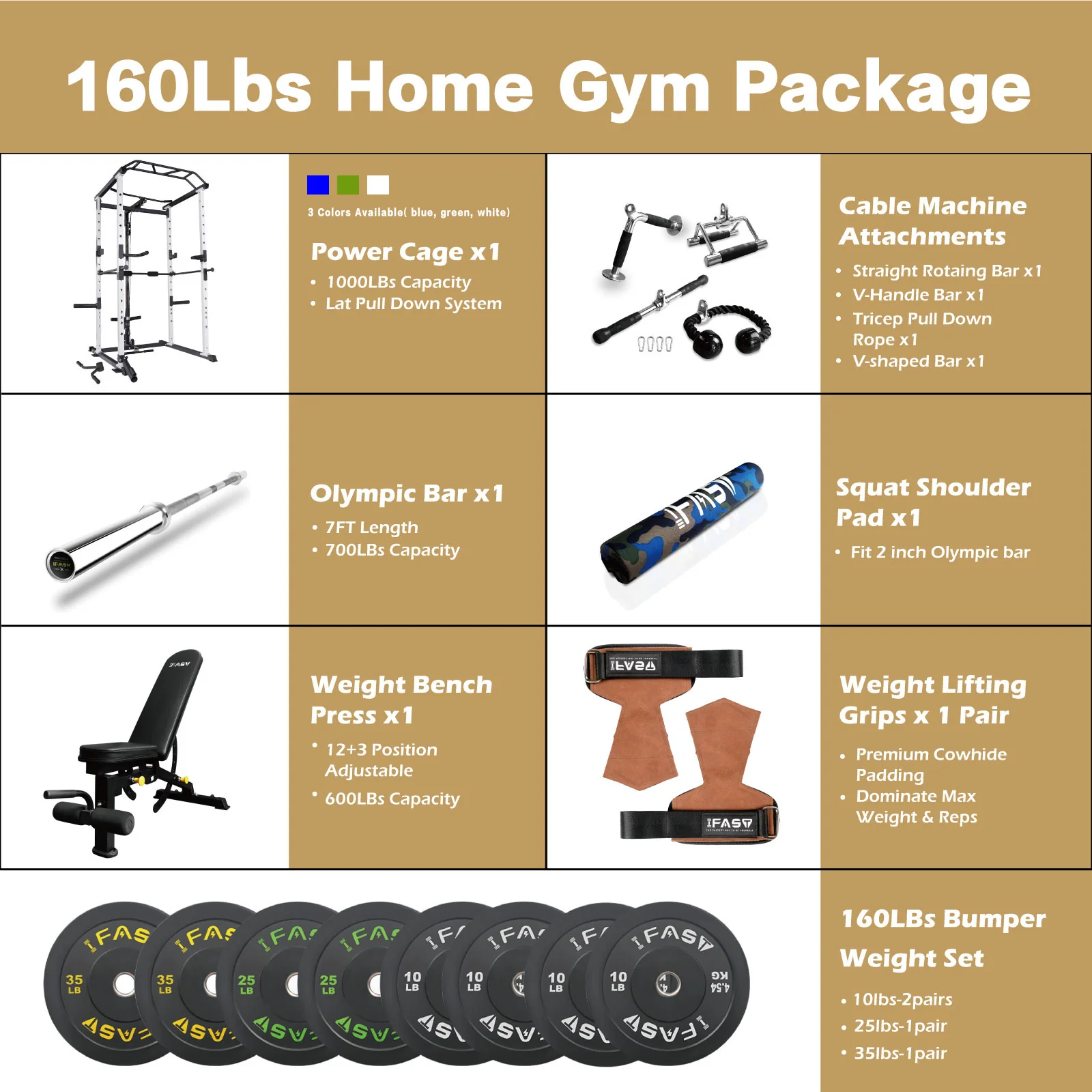 IFAST 100-260Lbs Home Gym Package 3 Colors - Image 15