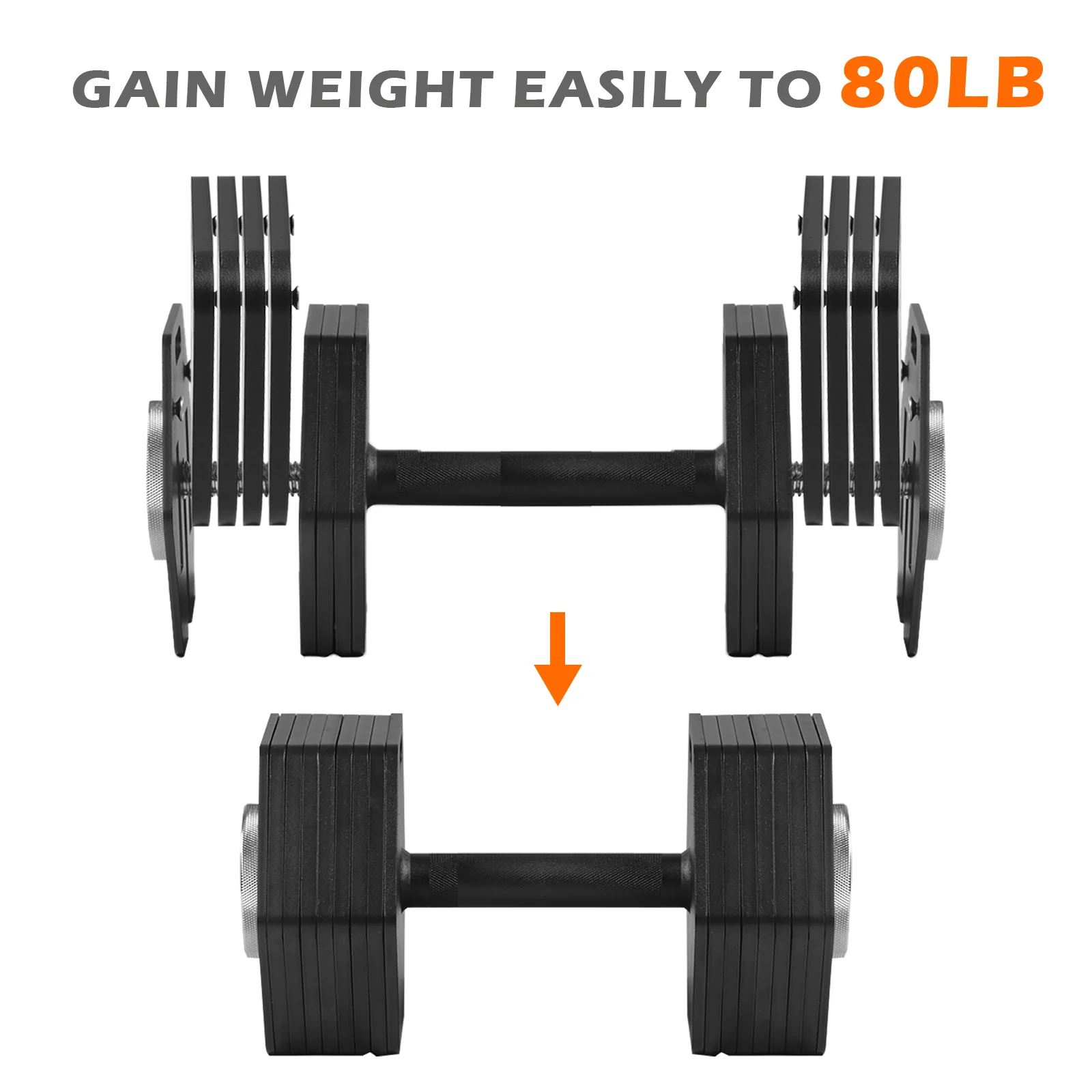 IFAST Quick-Lock Adjustable Dumbbells 50/80LB - Image 10