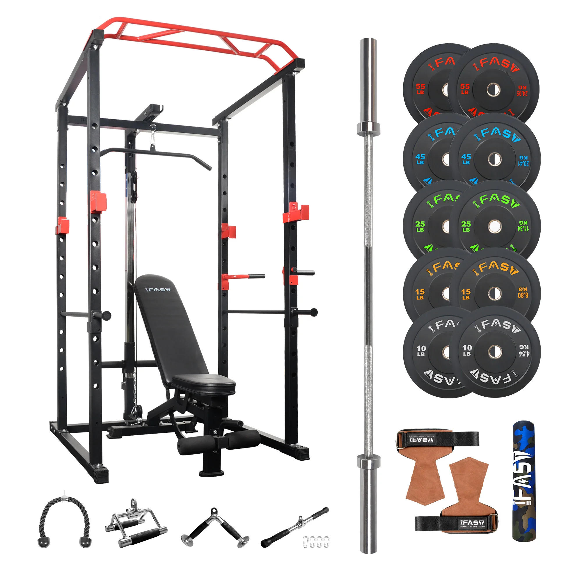 IFAST 100/160/210/300/340 lbs Power Cage Gym Package - Image 8