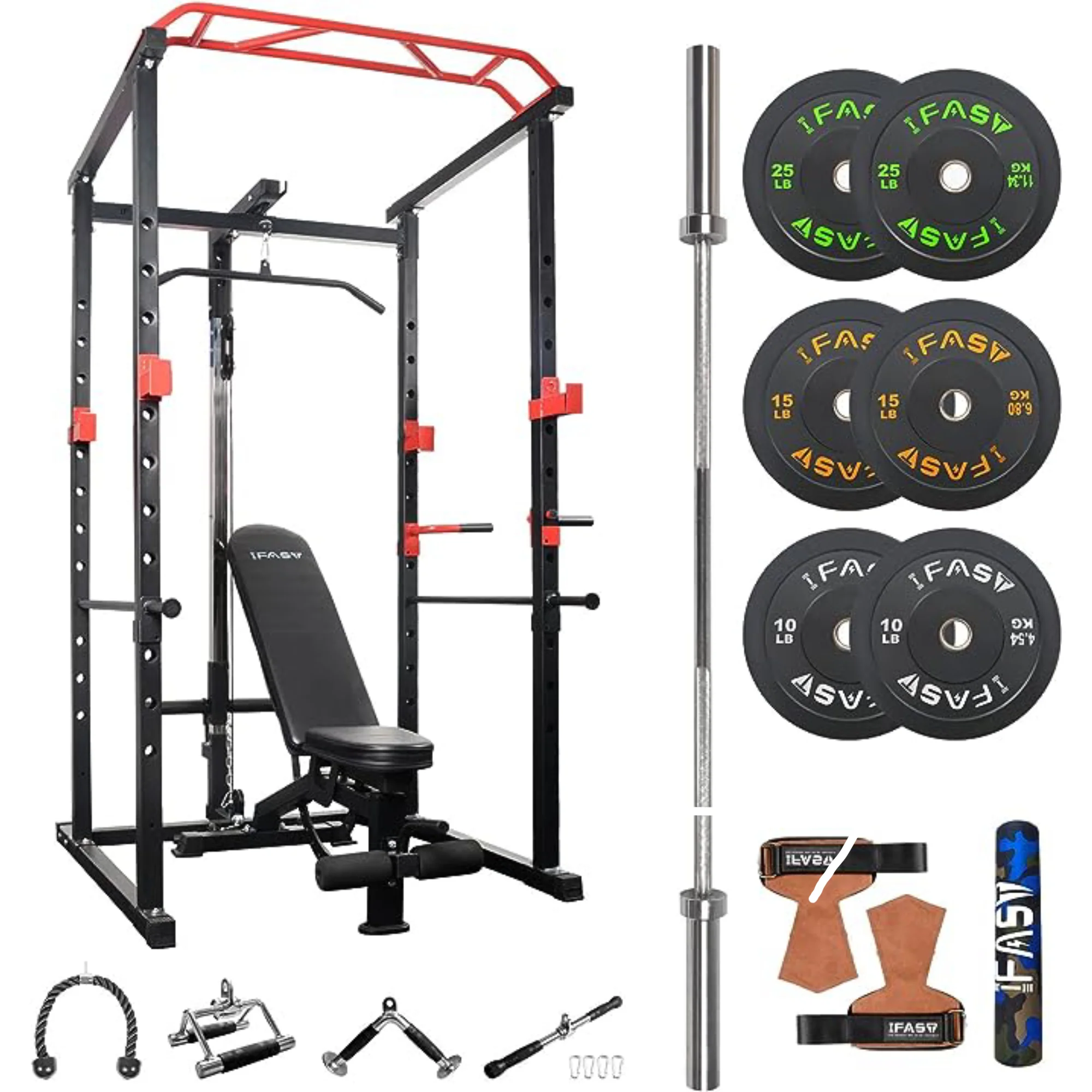 IFAST 100/160/210/300/340 lbs Power Cage Gym Package - Image 9