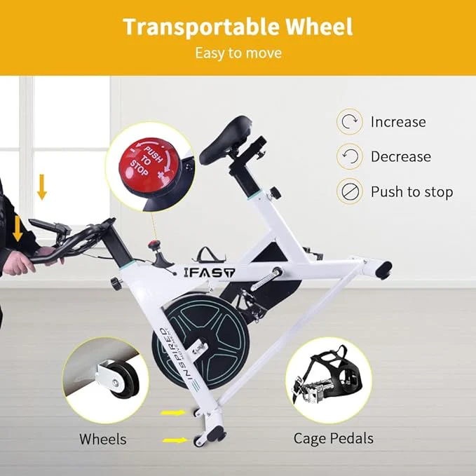 IFAST White Exercise Bike for Home - Image 5