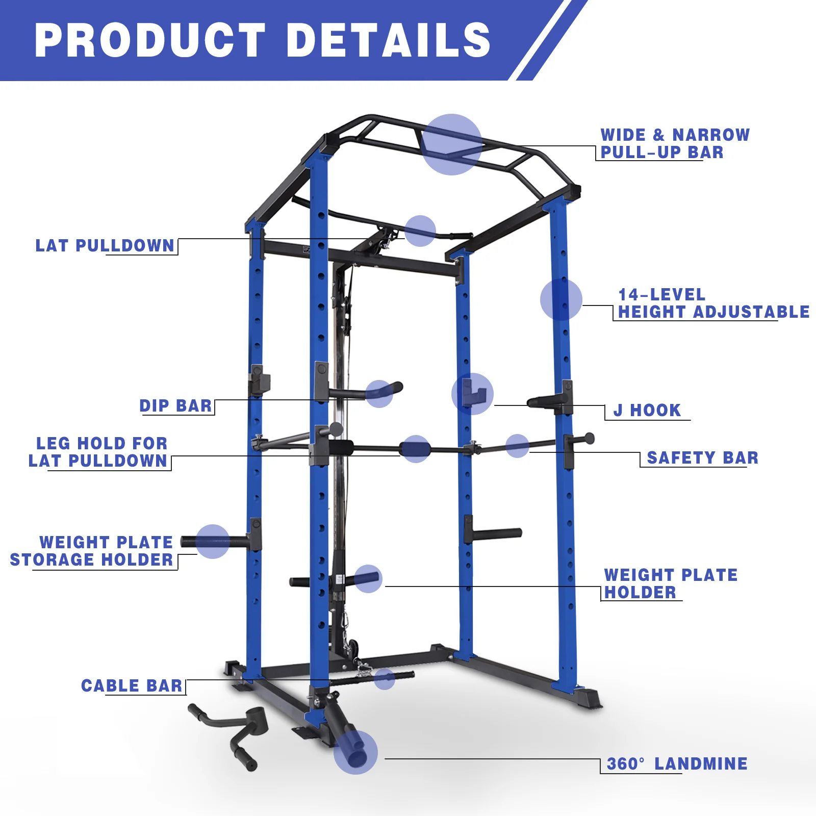 IFAST Power Rack With Bench Cable Attachment 3 Colors - Image 3