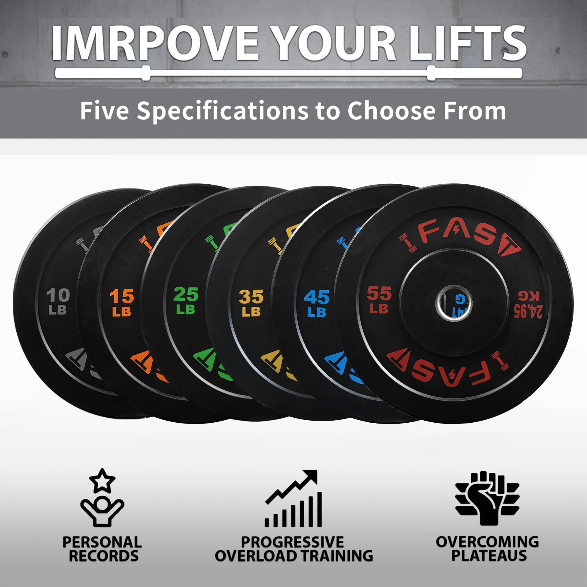IFAST Olympic Bumper Weight Plates - Image 7